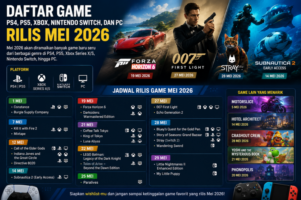 Daftar Game yang Rilis Mei 2026